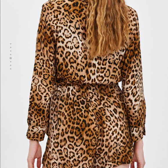 Zara animal print jumpsuit Sz M - Picture 6 of 8